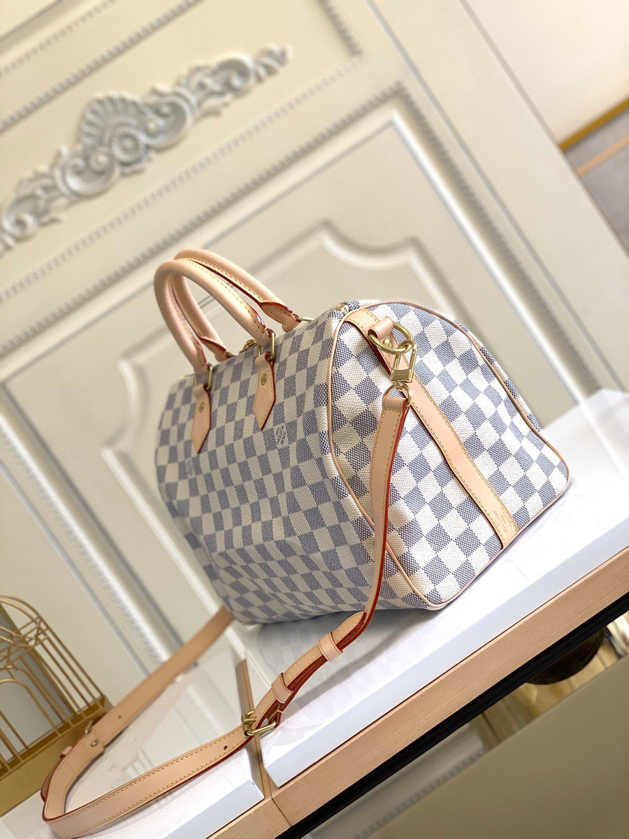 Louis Vuitton Speedy 30 checkerboard White Cloth ref.284476 - Joli Closet