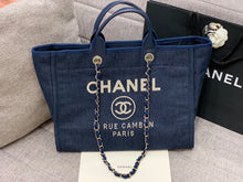Load image into Gallery viewer, C h a n e l blue tote 38cm bag