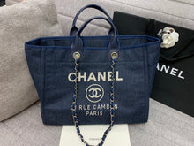 Load image into Gallery viewer, C h a n e l blue tote 38cm bag