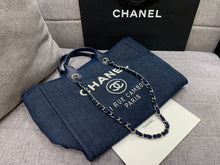 Load image into Gallery viewer, C h a n e l blue tote 38cm bag
