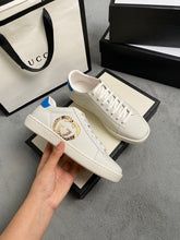 Load image into Gallery viewer, G U C C I - Sneaker (White/Gold/Blue)