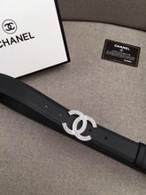 Load image into Gallery viewer, CC- Calfskin &amp; Silver Metal Black