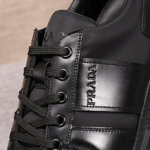 P R A D A - Mens Gloss Black Sneaker