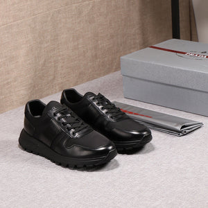 P R A D A - Mens Gloss Black Sneaker