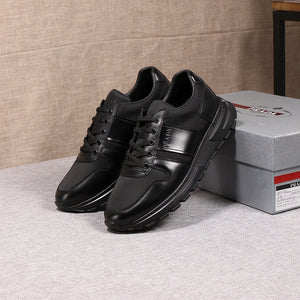 P R A D A - Mens Gloss Black Sneaker