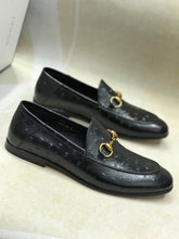 Load image into Gallery viewer, GG H o r s e b i t - Ostrich Loafers