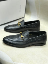 Load image into Gallery viewer, GG H o r s e b i t - Ostrich Loafers