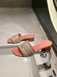 Pink D I O R slides (2 Heel Options)