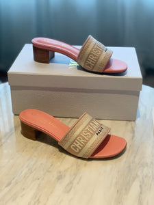 Pink D I O R slides (2 Heel Options)