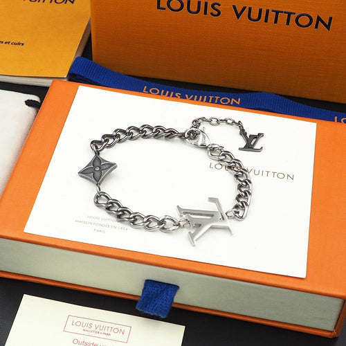 L v silver bracelet