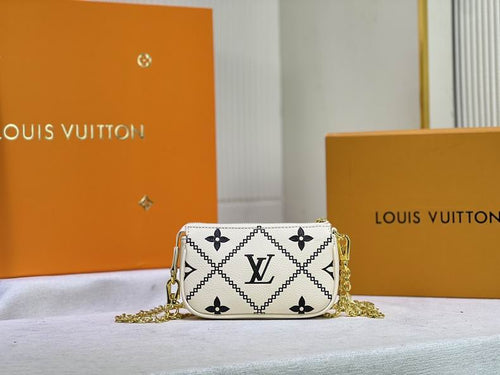 L v white pouch