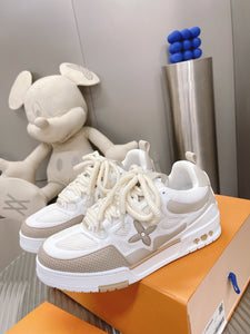 L v cream sneakers