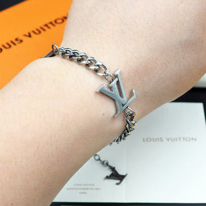 L v silver bracelet