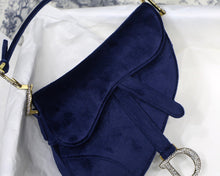 Load image into Gallery viewer, Dior saddle velvet navy