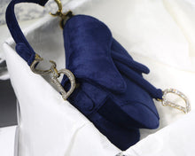 Load image into Gallery viewer, Dior saddle velvet navy
