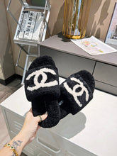 Load image into Gallery viewer, C h a n e l slippers b/w