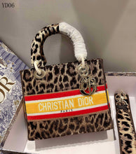 Load image into Gallery viewer, D i o r lady 24cm leopard red