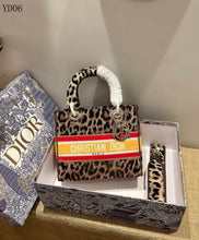 Load image into Gallery viewer, D i o r lady 24cm leopard red