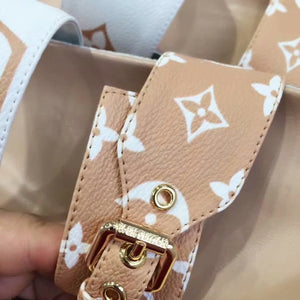 Lv sandals cream/green