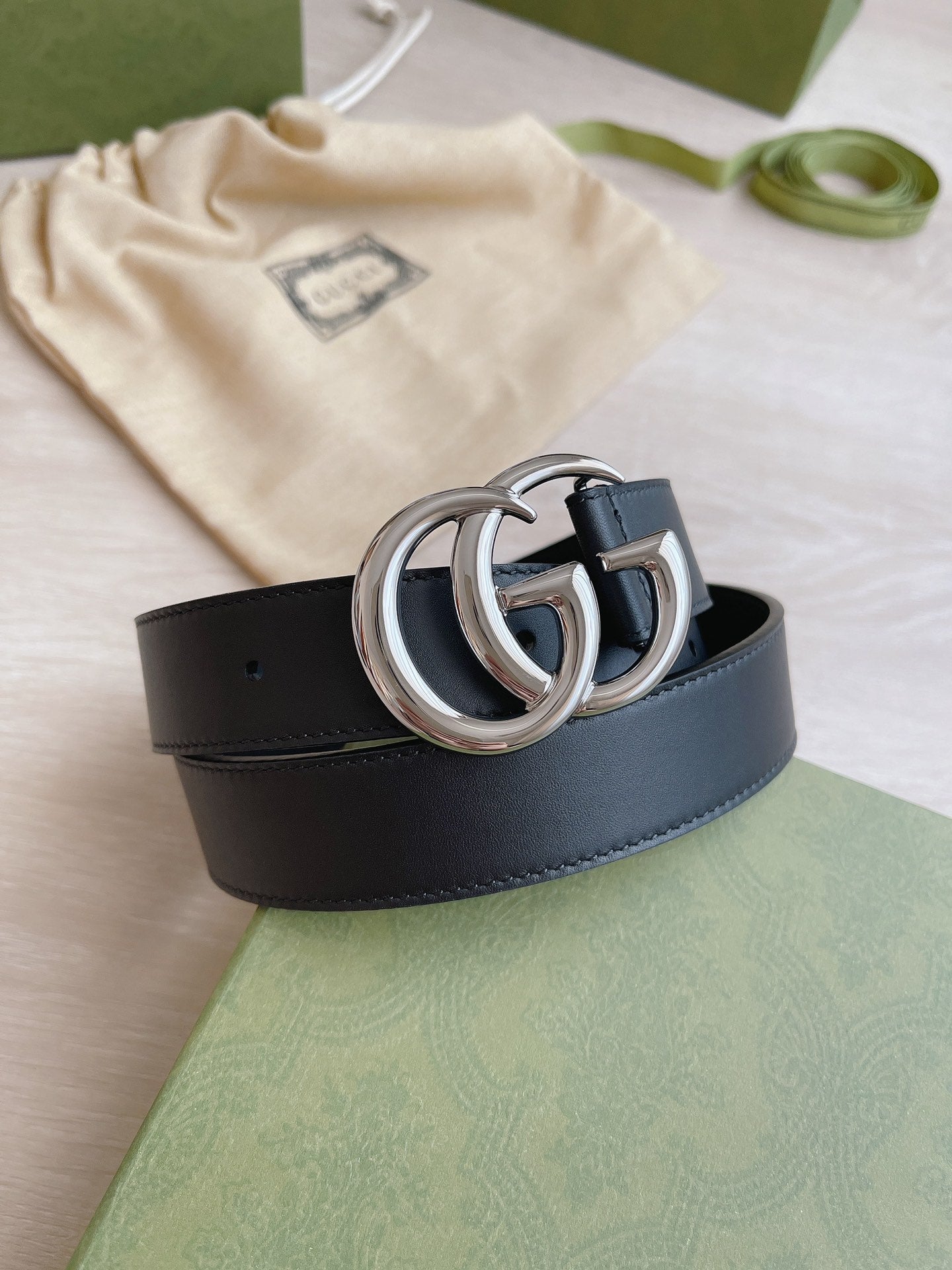 Double g clearance gucci belt silver