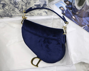 Dior saddle velvet navy