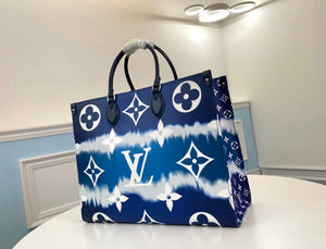 L V blue tote