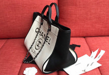 Load image into Gallery viewer, Cc tote white and black