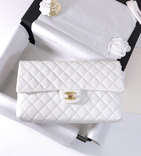 Chanel white clutch