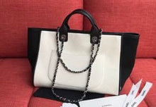 Load image into Gallery viewer, Cc tote white and black
