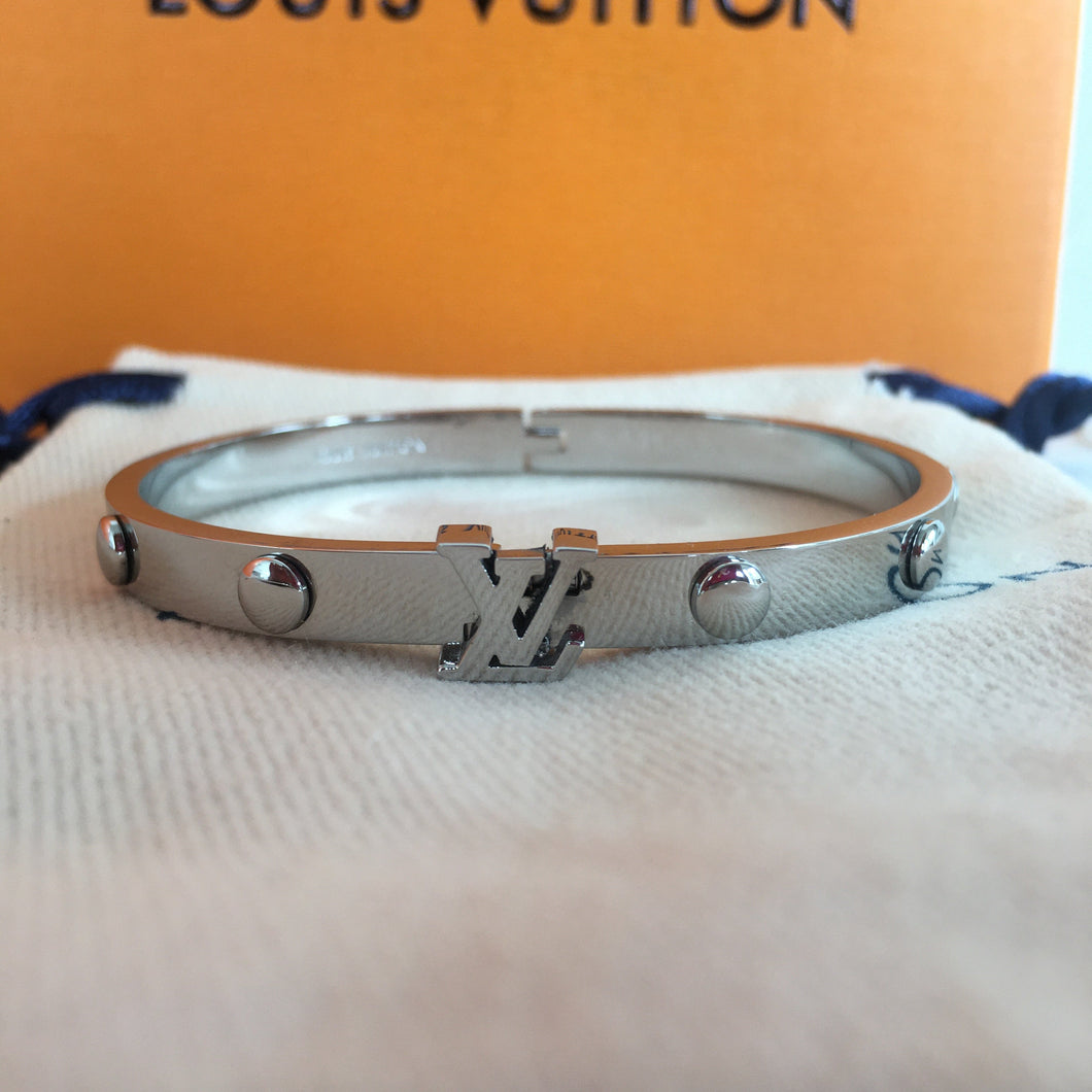 L v silver bracelet