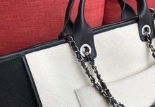 Load image into Gallery viewer, Cc tote white and black