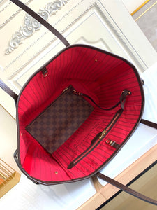 Lv neverfull check red