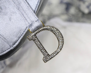 Dior saddle velvet silver
