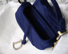 Load image into Gallery viewer, Dior saddle velvet navy