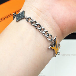 L v silver bracelet
