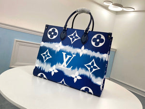 L V blue tote