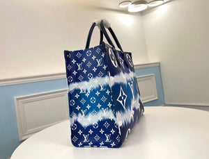 L V blue tote