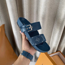 Load image into Gallery viewer, Lv sandals blue