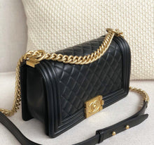 Load image into Gallery viewer, C h a n e l boy black/gold