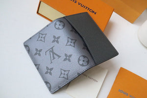 L v gray pocket wallet