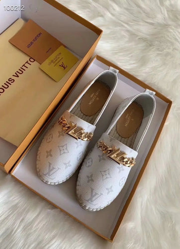 L v espadrilles white new