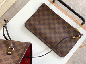 Lv neverfull check red