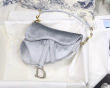 Load image into Gallery viewer, Dior saddle velvet silver