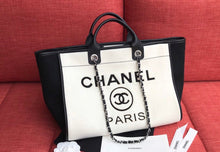 Load image into Gallery viewer, Cc tote white and black